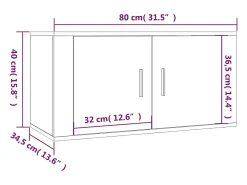 Helloshop26 Móveis de TV de parede prateleira multimídia aparador de TV sala de jantar sala de estar quarto 3 peças carvalho fumado 80 x 345 x 40 cm 02_0029047^ Móvel De Tv