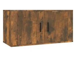 Móvel De Tv*Helloshop26 Móveis de TV de parede prateleira multimídia aparador TV sala de jantar sala de estar quarto 2 peças carvalho fumado 80 x 345 x 40 cm 02_0028991 Castanho