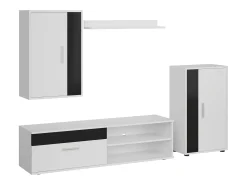 Móveis de TV Kolm Contemporary Preto e Branco com 3 portas^ Móvel De Tv