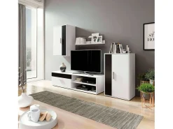 Móveis de TV Kolm Contemporary Preto e Branco com 3 portas^ Móvel De Tv