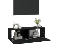 Móveis de TV p/ parede 2pcs 100x30x30cm derivados madeira PT976522^ Móvel De Tv
