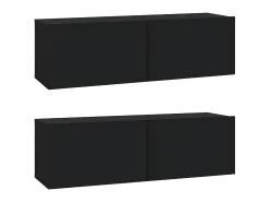 Móveis de TV p/ parede 2pcs 100x30x30cm derivados madeira PT976522^ Móvel De Tv