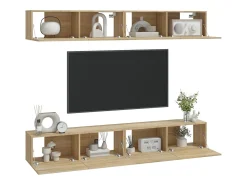 Móveis de TV para parede 4 pcs 100x30x30 cm carvalho sonoma PT667687^ Móvel De Tv