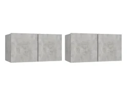 Móvel De Tv| Móveis de TV para parede 2 pcs 60x30x30 cm cimento PT281826 Cinzento