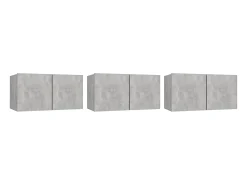 Outlet Móveis de TV para parede 3 pcs 60x30x30 cm cimento PT561204 Cinzento