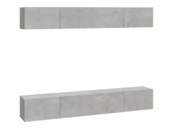Móvel De Tv| Móveis de TV para parede 4 pcs 100x30x30 cm cinza cimento PT624979 Cinzento