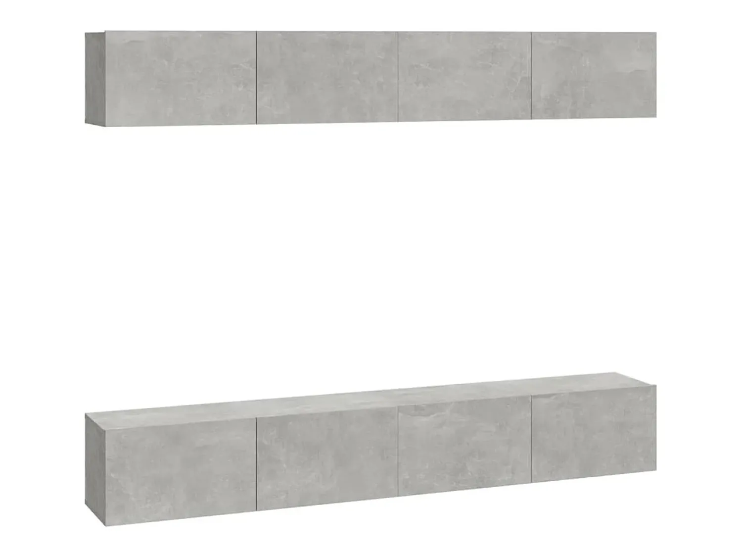 Móvel De Tv| Móveis de TV para parede 4 pcs 100x30x30 cm cinza cimento PT624979 Cinzento