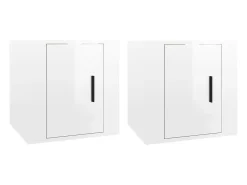 Móvel De Tv| Móveis de TV para parede 2 pcs 40x34,5x40 cm brilhante PT620343 Branco