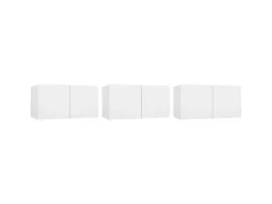 Móvel De Tv* Móveis de TV para parede 3 pcs 60x30x30 cm PT504446 Branco
