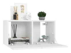 Móvel De Tv* Móveis de TV para parede 3 pcs 60x30x30 cm PT504446 Branco
