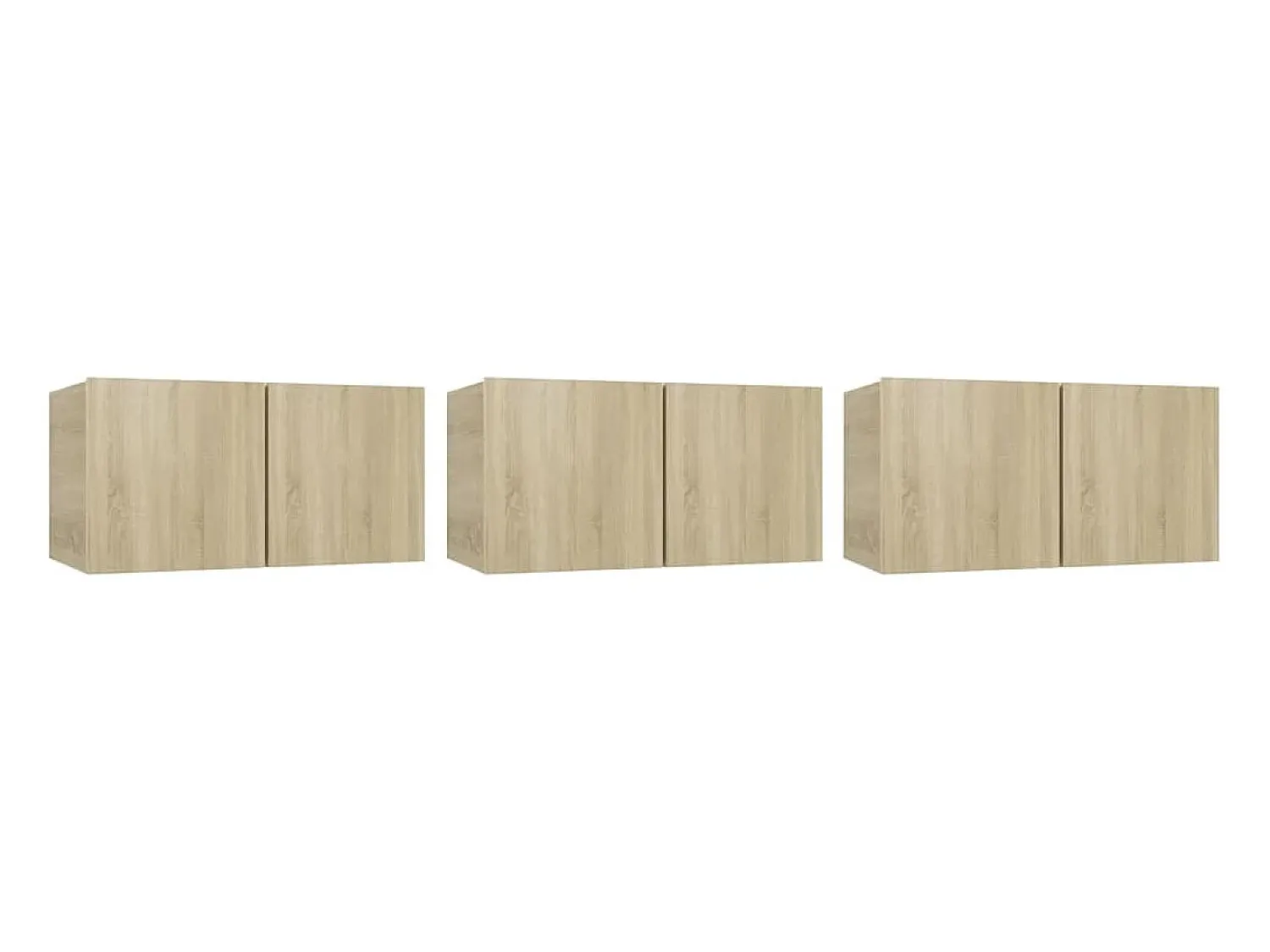 Online vidaxl Móveis de TV para parede 3 pcs 60x30x30 cm carvalho sonoma Castanho