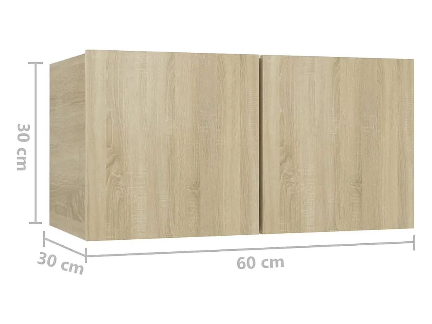 Online vidaxl Móveis de TV para parede 3 pcs 60x30x30 cm carvalho sonoma Castanho