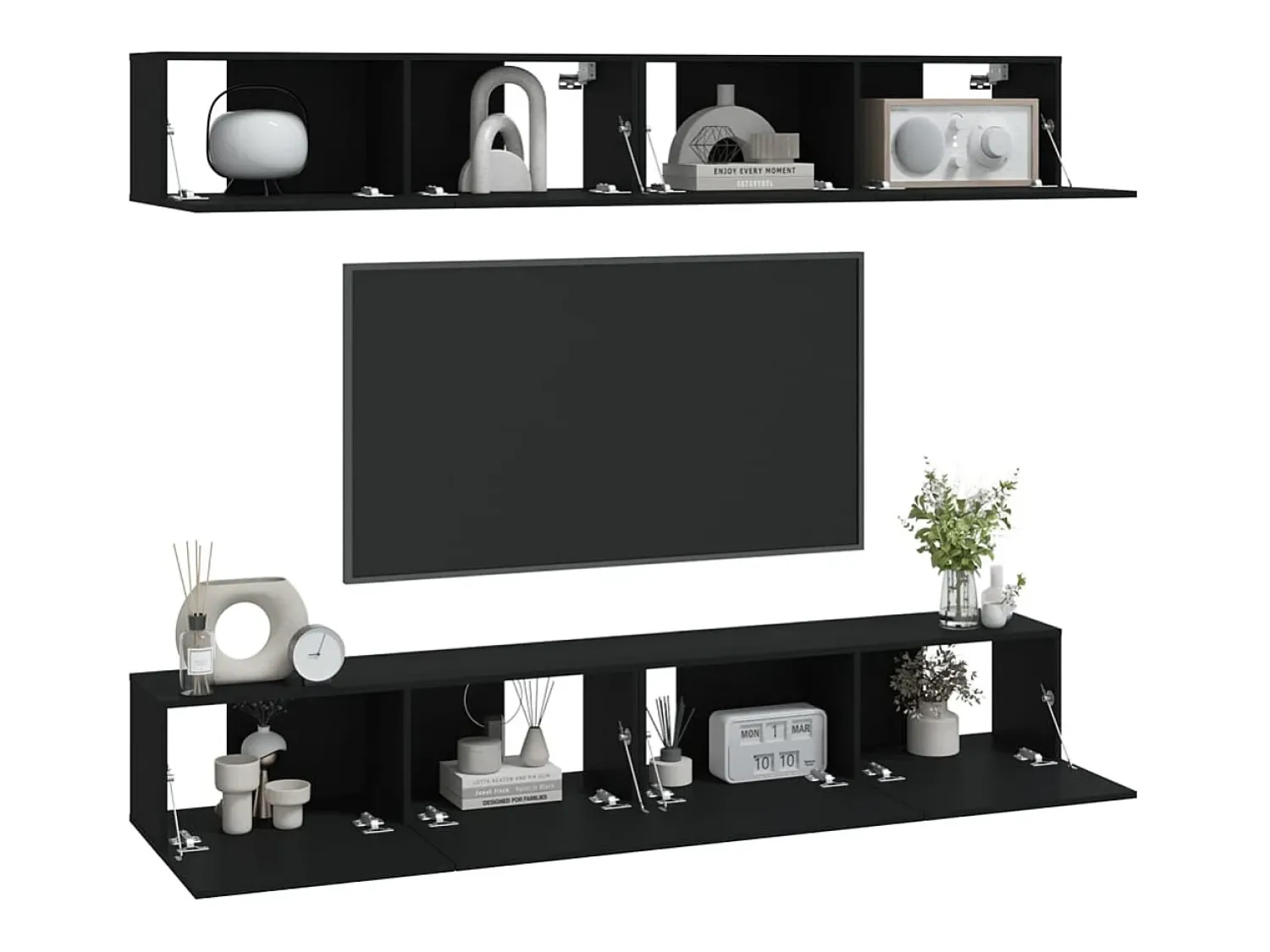 Móveis de TV parede 4 pcs 100x30x30 cm PT868372^ Móvel De Tv