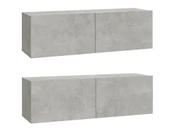 Móvel De Tv* Móveis de TV parede 2pcs 100x30x30cm madeira cinza cimento PT462463 Cinzento