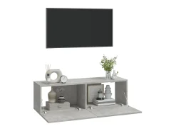 Móvel De Tv* Móveis de TV parede 2pcs 100x30x30cm madeira cinza cimento PT462463 Cinzento