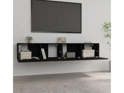 Móvel De Tv| Móveis de TV 2pcs 80x30x30 cm derivados de madeira PT302743 Preto