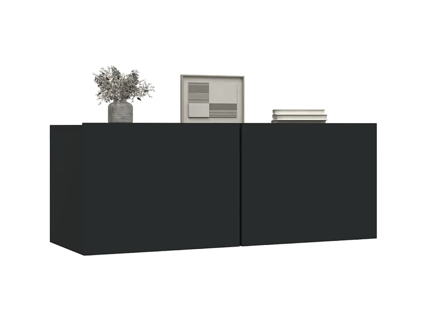 Móvel De Tv| Móveis de TV 2pcs 80x30x30 cm derivados de madeira PT302743 Preto