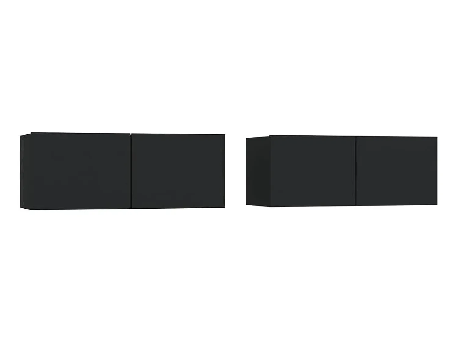 Móvel De Tv| Móveis de TV 2pcs 80x30x30 cm derivados de madeira PT302743 Preto