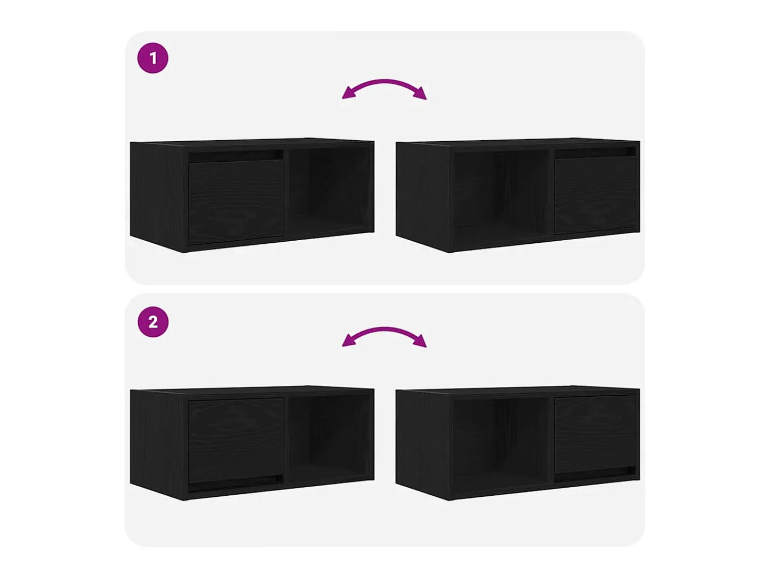 Móvel De Tv|vidaxl Móveis de TV 2pcs 60x31x25,5cm deriv. madeira carvalho Preto