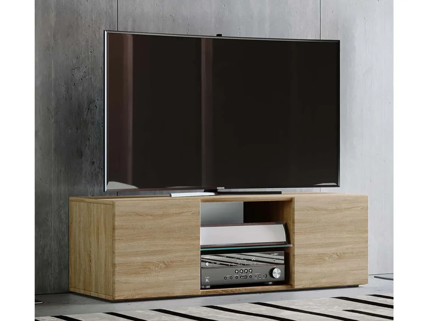 Sale VCM Móveis de TV | Lowboard | Armário de TV | Dimensões A. 40 x L. 115 x P. 36 cm | Fernseh Furniture - Lowina (Sonoma Oak) Multicor
