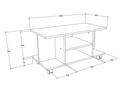VCM Móveis de TV | Lowboard | Prateleira de TV com rodízios | Dimensões A. 40 x L. 80 x P. 40 cm | Fernseh Furniture - Findalo (Beech)^ Móvel De Tv