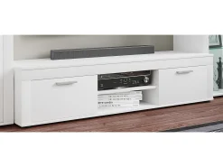 Móvel De Tv*VCM Móveis de TV | Lowboard | Prateleira TV | Dimensões A. 37 x L. 160 x P. 45 cm | Fernseh Furniture – Usilo XL (Branco) Multicor