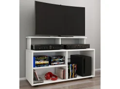 Discount VCM Móveis de TV | Lowboard | Prateleira de TV com espaço de armazenamento suficiente | Dimensões A. 59 x L. 90 x P. 36 cm | Fernseh Furniture - Balansia (Branco) Multicor