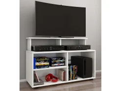 Discount VCM Móveis de TV | Lowboard | Prateleira de TV com espaço de armazenamento suficiente | Dimensões A. 59 x L. 90 x P. 36 cm | Fernseh Furniture - Balansia (Branco) Multicor