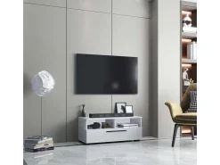 Móvel De Tv|VCM Móveis de TV | Lowboard | Armário de TV com espaço de armazenamento suficiente | Dimensões A. 39 x L. 95 x P. 40 cm | Fernseh Furniture – Arila L (Branco) Multicor