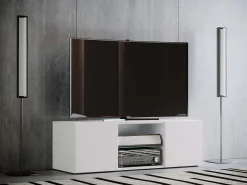 Móvel De Tv|VCM Móveis de TV | Lowboard | Armário de TV | Dimensões A. 40 x L. 115 x P. 36 cm | Fernseh Furniture - Lowina (Branco) Multicor