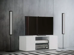 Online VCM Móveis de TV | Lowboard | Armário de TV | Dimensões A. 40 x L. 95 x P. 36 cm | Fernseh Furniture - Lowina (Branco) Multicor