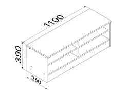 Móvel De Tv*VCM Móveis de TV | Lowboard | Prateleira de TV com espaço de armazenamento suficiente | Dimensões A. 39 x L. 110 x P. 35 cm | Fernseh Furniture - Balia (Branco) Multicor