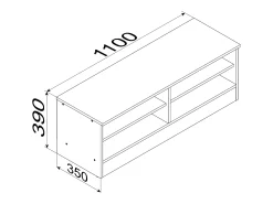 Móvel De Tv*VCM Móveis de TV | Lowboard | Prateleira de TV com espaço de armazenamento suficiente | Dimensões A. 39 x L. 110 x P. 35 cm | Fernseh Furniture - Balia (Branco) Multicor