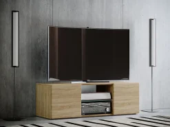 Móvel De Tv|VCM Móveis de TV | Lowboard | Armário de TV | Dimensões A. 40 x L. 95 x P. 36 cm | Fernseh Furniture - Lowina (Sonoma Oak) Multicor
