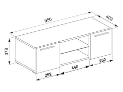 Móvel De Tv|VCM Móveis de TV | Lowboard | Armário de TV | Dimensões A. 40 x L. 95 x P. 36 cm | Fernseh Furniture - Lowina (Sonoma Oak) Multicor