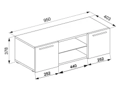 Móvel De Tv|VCM Móveis de TV | Lowboard | Armário de TV | Dimensões A. 40 x L. 95 x P. 36 cm | Fernseh Furniture - Lowina (Sonoma Oak) Multicor