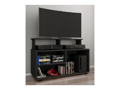 Clearance VCM Móveis de TV | Lowboard | Prateleira de TV com espaço de armazenamento suficiente | Dimensões A. 59 x L. 90 x P. 36 cm | Fernseh Furniture - Balansia (Black) Multicor