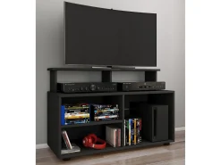 Clearance VCM Móveis de TV | Lowboard | Prateleira de TV com espaço de armazenamento suficiente | Dimensões A. 59 x L. 90 x P. 36 cm | Fernseh Furniture - Balansia (Black) Multicor
