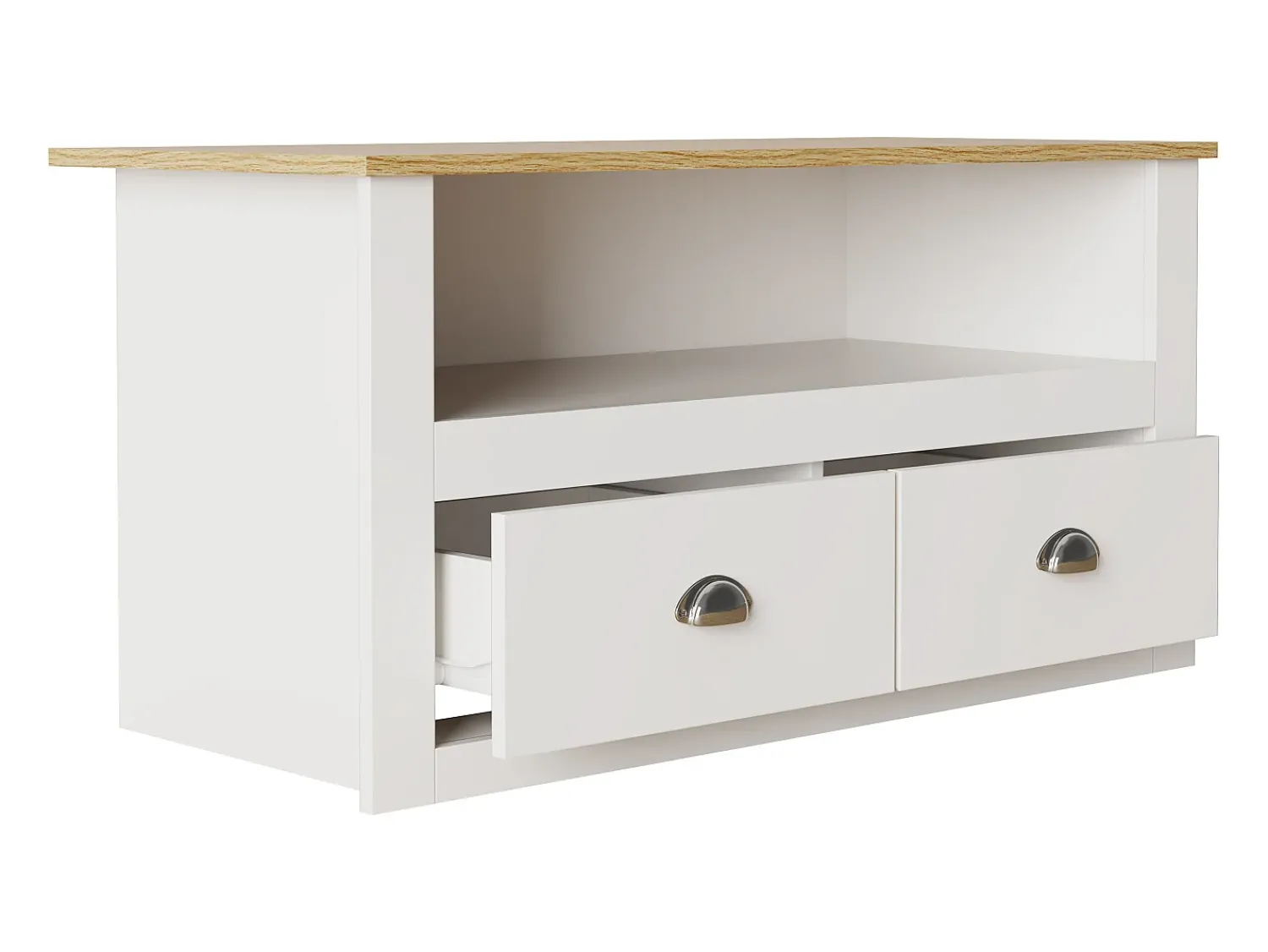 VCM Móveis de TV | Lowboard | Prateleira de TV com espaço de armazenamento suficiente | Dimensões A. 54 x L. 99 x P. 44 cm | Fernseh Furniture – Balusa (Branco)^ Móvel De Tv