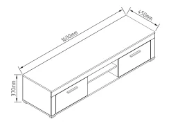 Outlet VCM Móveis de TV | Lowboard | Prateleira TV | Dimensões A. 37 x L. 160 x P. 45 cm | Fernseh Furniture – Usilo XL (Branco / Carvalho Mel) Multicor
