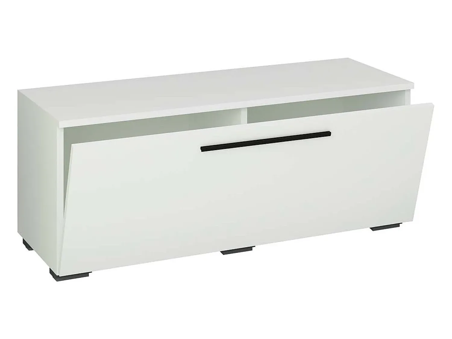 Online VCM Móveis de TV | Lowboard | Armário de TV com porta dobrável larga | Dimensões A. 39 x L. 95 x P. 40 cm | Fernseh Furniture – Arila S (Branco) Multicor