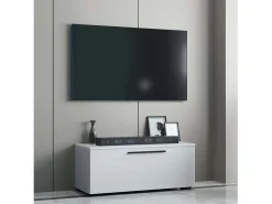 Online VCM Móveis de TV | Lowboard | Armário de TV com porta dobrável larga | Dimensões A. 39 x L. 95 x P. 40 cm | Fernseh Furniture – Arila S (Branco) Multicor