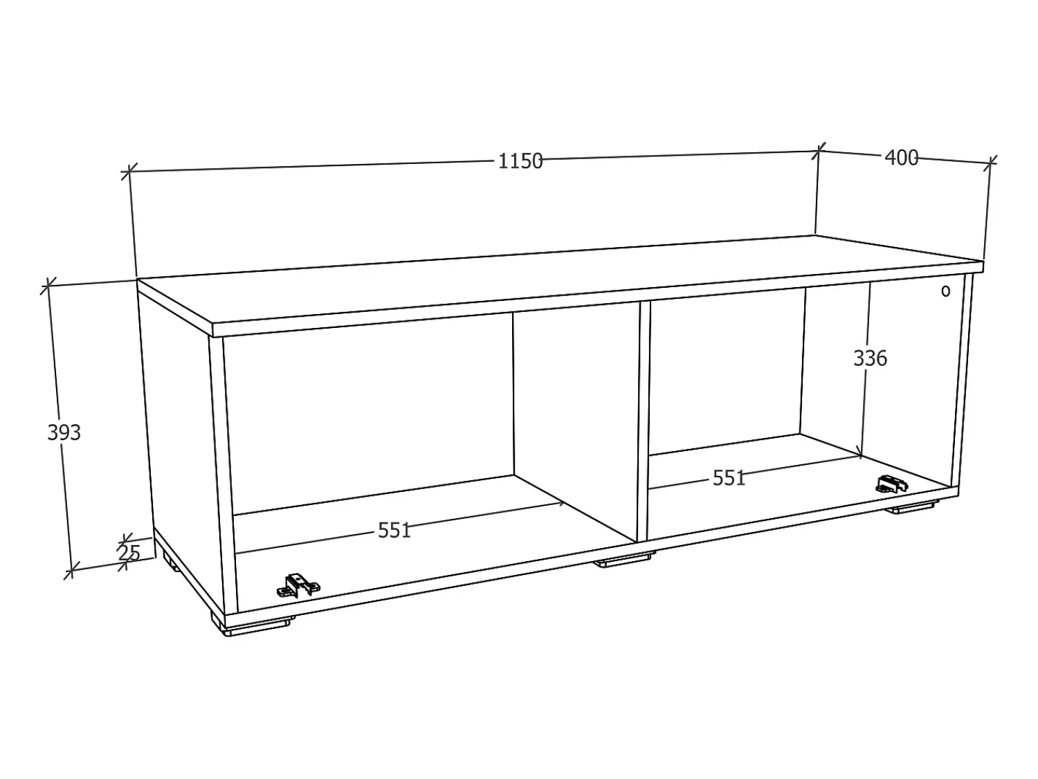 Discount VCM Móveis de TV | Lowboard | Armário de TV com porta dobrável larga | Dimensões A. 39 x L. 115 x P. 40 cm | Fernseh Furniture – Arila M (White / Honey Oak) Multicor