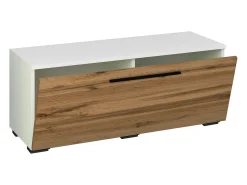 VCM Móveis de TV | Lowboard | Armário de TV com Porta Dobrável Larga | Dimensões A. 39 x L. 95 x P. 40 cm | Fernseh Móveis – Arila S (Carvalho Branco / Mel)^ Móvel De Tv