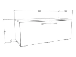 VCM Móveis de TV | Lowboard | Armário de TV com Porta Dobrável Larga | Dimensões A. 39 x L. 95 x P. 40 cm | Fernseh Móveis – Arila S (Carvalho Branco / Mel)^ Móvel De Tv