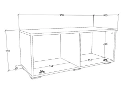 VCM Móveis de TV | Lowboard | Armário de TV com Porta Dobrável Larga | Dimensões A. 39 x L. 95 x P. 40 cm | Fernseh Móveis – Arila S (Carvalho Branco / Mel)^ Móvel De Tv