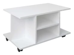 VCM Móveis de TV | Lowboard | Prateleira de TV com rodízios | Dimensões A. 40 x L. 80 x P. 40 cm | Fernseh Mobiliário - Findalo (Branco)^ Móvel De Tv