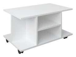 VCM Móveis de TV | Lowboard | Prateleira de TV com rodízios | Dimensões A. 40 x L. 80 x P. 40 cm | Fernseh Mobiliário - Findalo (Branco)^ Móvel De Tv