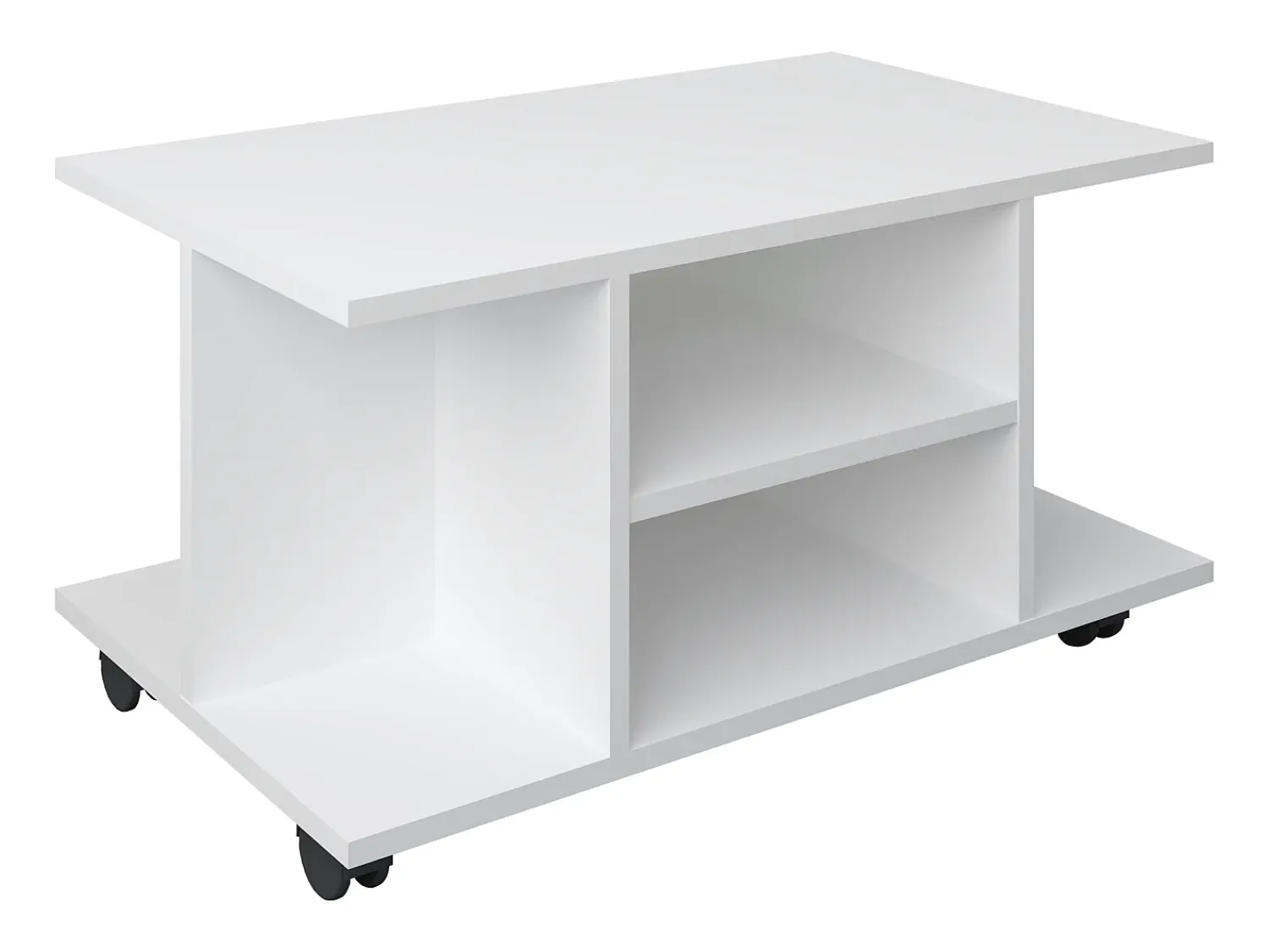 VCM Móveis de TV | Lowboard | Prateleira de TV com rodízios | Dimensões A. 40 x L. 80 x P. 40 cm | Fernseh Mobiliário - Findalo (Branco)^ Móvel De Tv