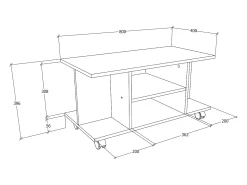 VCM Móveis de TV | Lowboard | Prateleira de TV com rodízios | Dimensões A. 40 x L. 80 x P. 40 cm | Fernseh Mobiliário - Findalo (Branco)^ Móvel De Tv